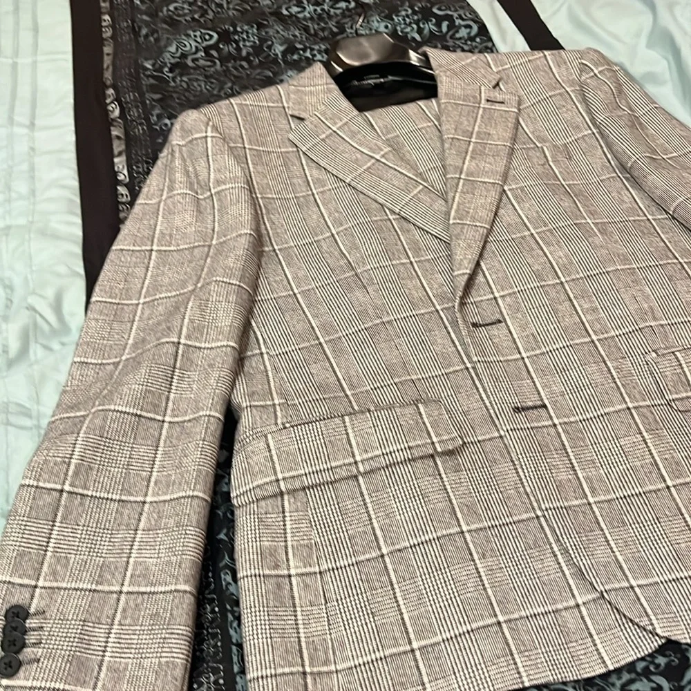 Express Men's Checkered Siur in Black and White, size 44 Small, pants 34x30 - Picture 3 of 12